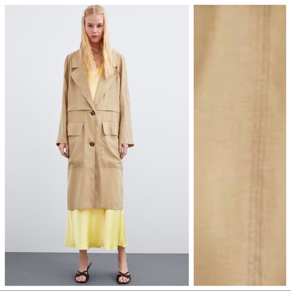 Zara Jackets & Coats Nwt Zara Tan Full Cut Trench Coat Size Sm